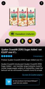 Scoupy: probeer Cruesli zero sugar voor een euro!