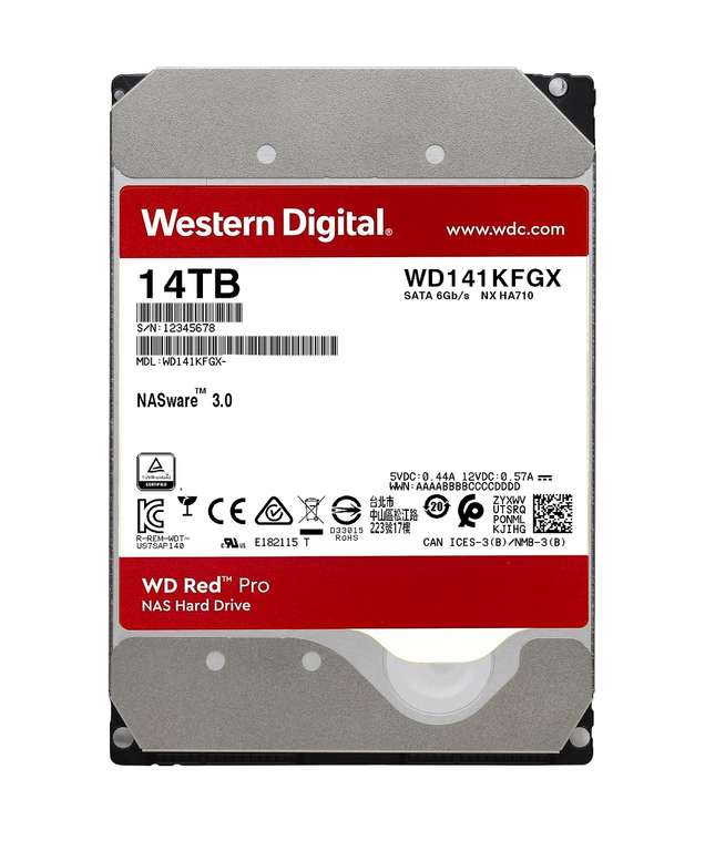 2x WD Red Pro 14TB NAS Harde Schijf voor €652,39 @ WD Store