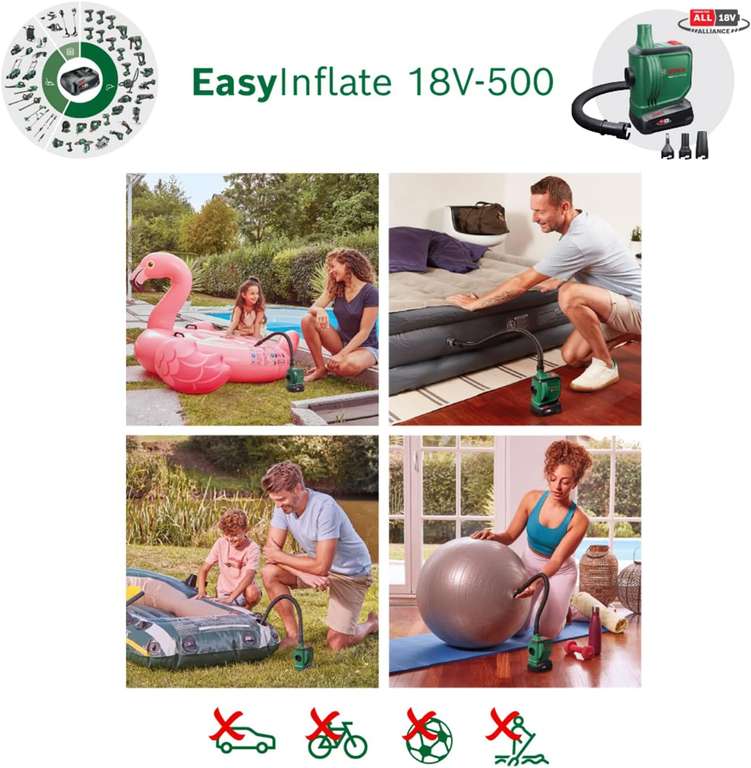 Bosch 18V luchtpomp / volumepomp EasyInflate met accu voor €70,99 @ Amazon NL