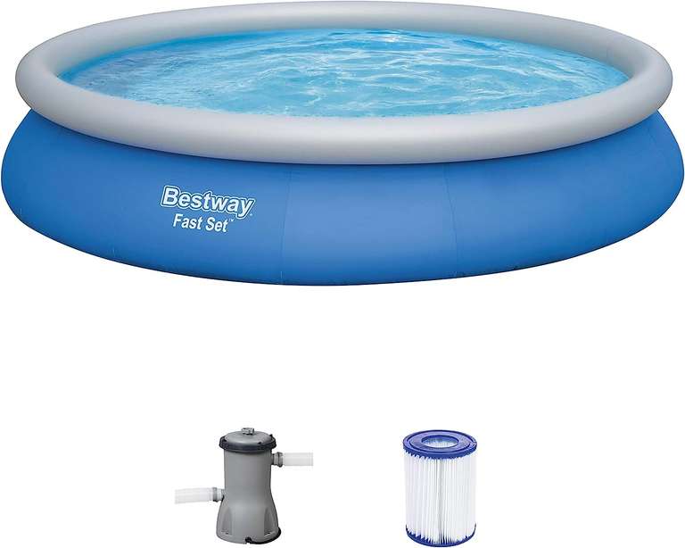 Bestway Fast Set Opbouwzwembadset met filterpomp Ø 305 x 76 cm, blauw, rond