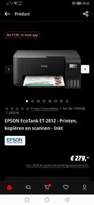 EPSON EcoTank ET-2812 via de app