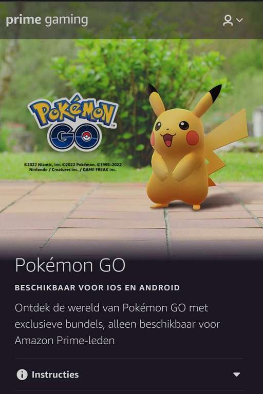 Pokémon Go code - Amazon Prime bundel 10