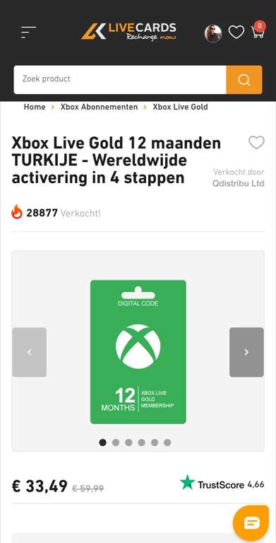 Xbox Live Gold 12 maanden TURKIJE MET VPN