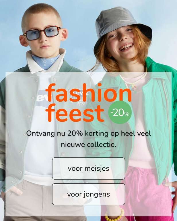 20% korting - Kleertjes.com Fashion feest