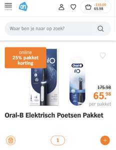 [albert heijn online] Oral-B iO Series 4S Elektrische Tandenborstel + 4 opzetborstels €65,98 na cashback €45,98