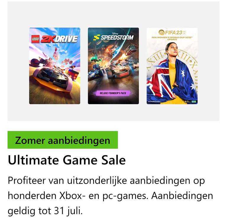 Xbox Ultimate Game Sale tot 67% korting!