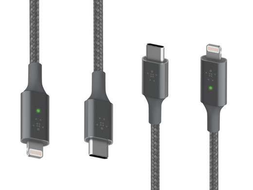 2x Belkin BoostCharge LED USB-C Naar Lightning Kabel MFi voor €19,95 @ iBOOD