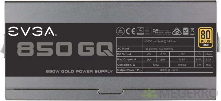 EVGA GQ 850W 80+ Gold Semi-Modulair @Megekko