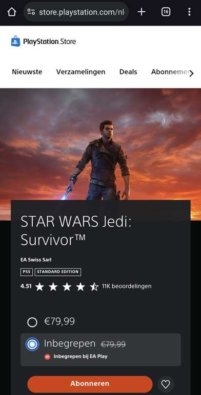 Star Wars Jedi: Survivor wordt op 25 april meegeleverd met EA Play (PS5).
