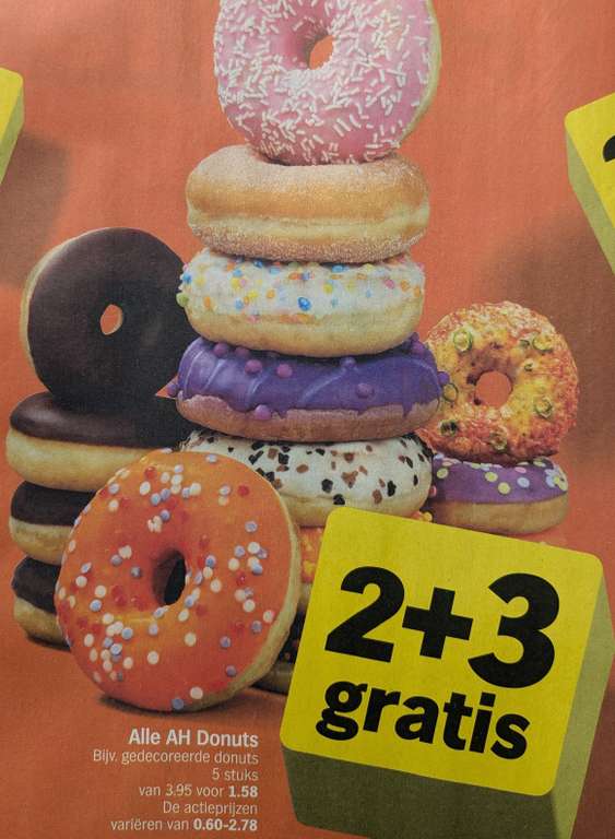Alle AH Donuts 2+3 Gratis