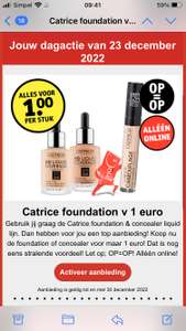 Kruidvat persoonlijke aanbieding catrice foundation 1 euro