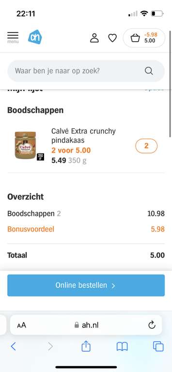 2 potten Calvé Crunchy of Creamy voor €5