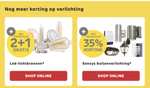 Praxis plus 20% korting op een product. 2+1 gratis lichtbronnen, 30%-40% korting op hanglampen en verf