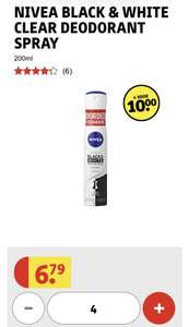 4x Nivea Black & White Clear Deodorant Spray 200ml