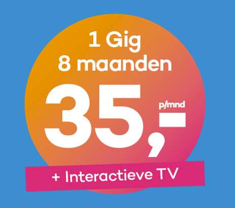 Delta: de eerste 8 maanden voor 35 euro per maand + interactieve TV.