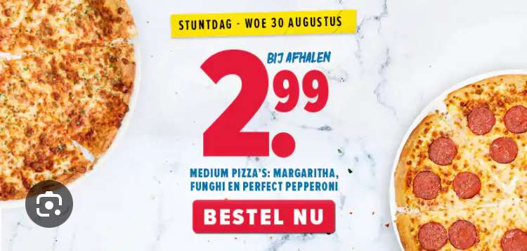 Pizza vanaf €2,99 bij afhalen @ Domino's