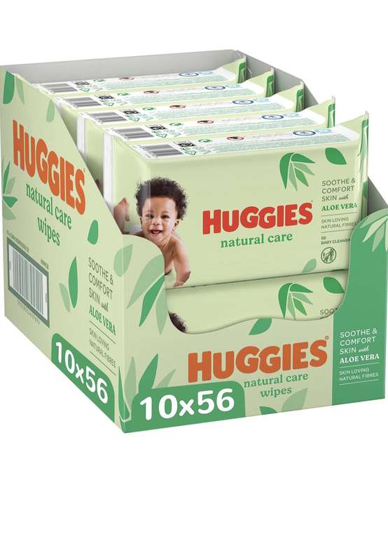 Huggies Baby Billendoekjes - Natural Care - 560 Stuks (10 x 56 Doekjes)