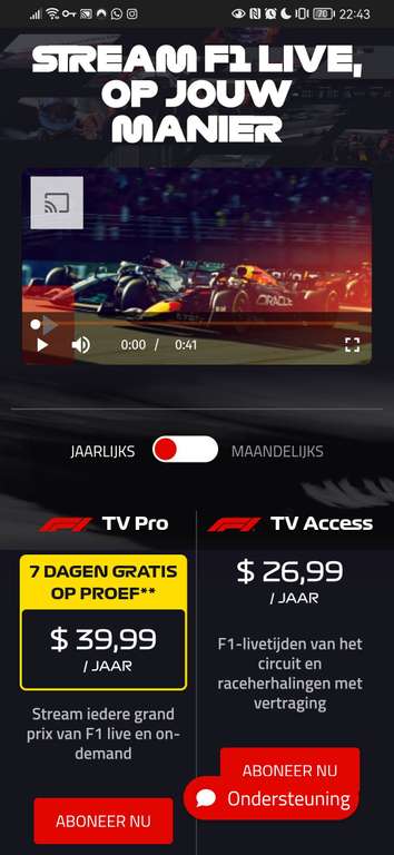 (VPN) F1 TV Pro voor €35 (jaar)