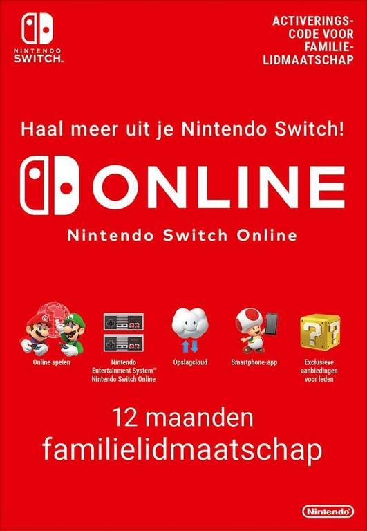 12 maanden Nintendo Switch Family Online / Individueel €13.00 @RoyalCDKeys