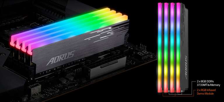 Gigabyte Aorus RGB DDR4 2 x 8 = 16 GB Speed 3733