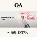 Mid season sale tot -50% + 10% extra korting @ C&A