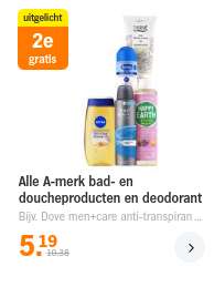 Alle Sanex en A-merk Deodorant producten 2e gratis (Vanaf €2 per 2 sprays in het opruimingsvak)