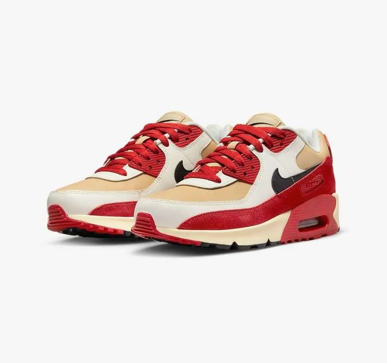 Nike air max 90 sneakers zand/rood/wit