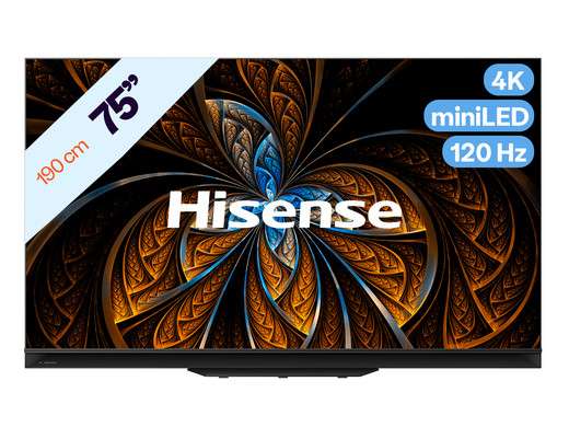 Hisense 75" 4K miniLED TV 120 Hz (75U90GQ) voor €1499 @ iBOOD