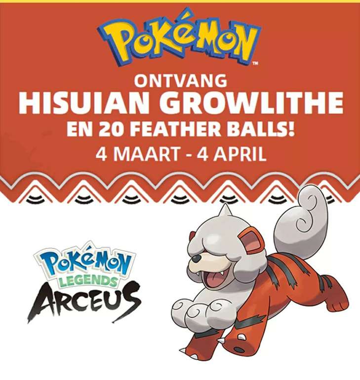 Gamemania; code voor gratis Hisuian Growlithe in Pokémon Legends Arceus