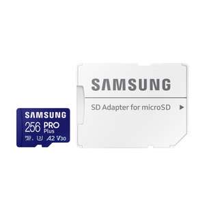 Samsung Pro Plus 256GB 180MB/s microSD + adapter voor €20,99 @ Mediamarkt