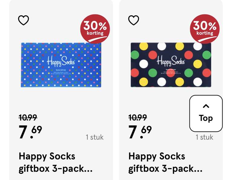Giftbox 3 paar Happy Socks (36-40) voor 7,69