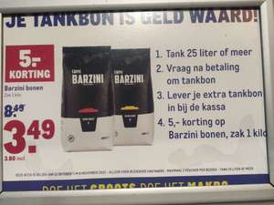 Tanken bij Makro = €5,- korting op 1 kilo koffiebonen