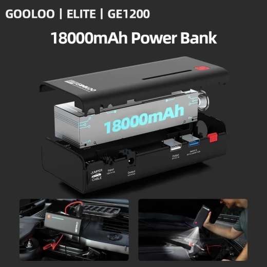 GOOLOO GE1200 Jumpstarter en powerbank (18000mAh) in een voor €39 @ Geekmaxi