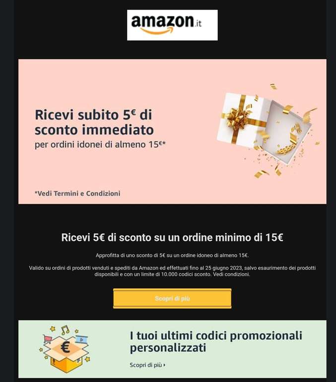 [Amazon.it] 5 euro korting vanaf 15 euro
