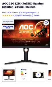 BLACK Friday deal: €139- 25”-240hz gaming monitor AOC