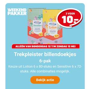3x 6 pakken billendoekjes voor 10 euro - Keuze uit Lotion & Sensitive