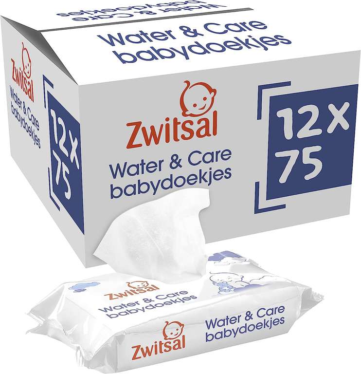 Zwitsal Water & Care Wipes - 12 x 75 pieces