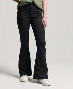 SuperDry Skinny jeans met wijd uitlopende pijpen en hoge taille