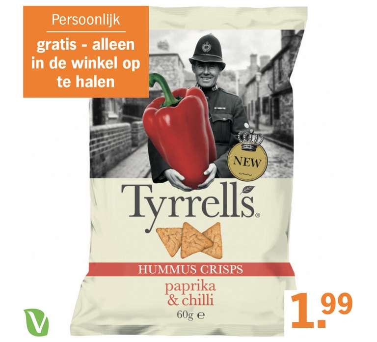 [Persoonlijk] gratis Tyrrells Humus crisps paprika & chili @AH
