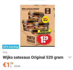 Wijko satesaus Original 520 gram van 1 t/m 7 feb.