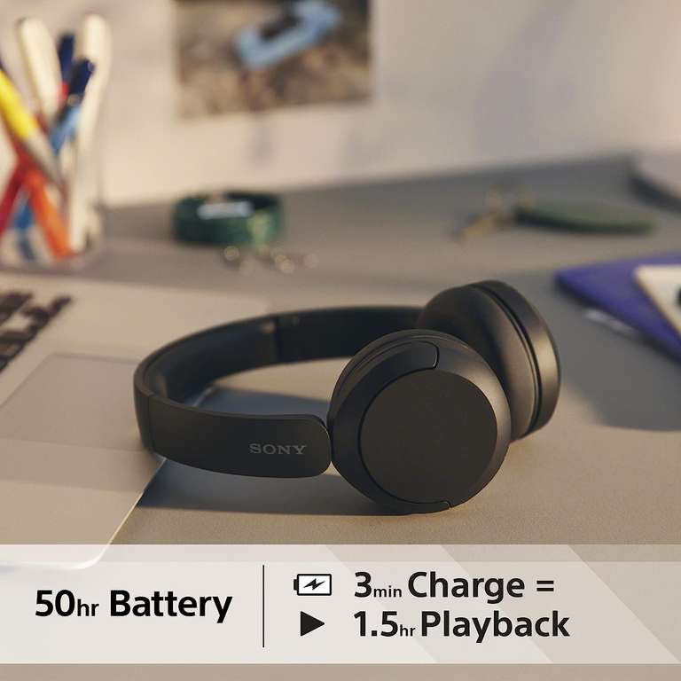 Sony WH-CH520 Draadloze on-ear koptelefoon Zwart