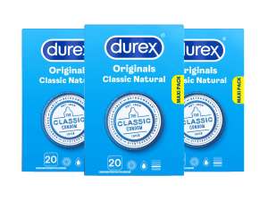 60x Durex Classic Natural condooms (3x 20 stuks)