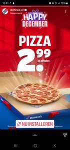 1 Medium pizza (magarita funghi en peperoni) €2,99 bij afhalen @ Domino's (APP only))