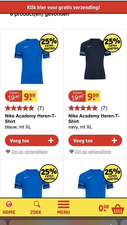 Nike Acadamy Heren Tshirt XL