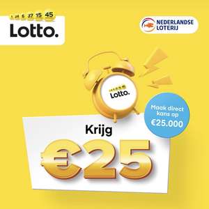 €25 kado bij meespelen met Lotto (2 geslaagde incasso’s)