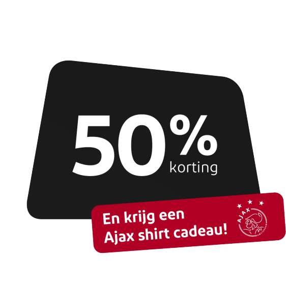 Eerste 9 maanden 50% korting op alle internet & TV pakketten + Ajax shirt cadeau (nieuwe klanten)