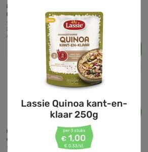 3 zakjes Lassie Quinoa kant en klaar voor €1