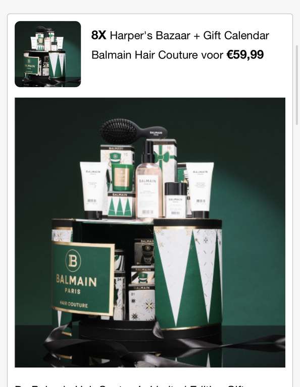 8x Harper’s Bazaar blad + gift Balmain Hair Couture