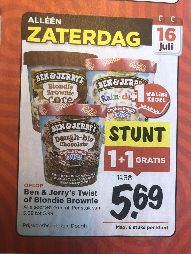 1+1 gratis Ben & Jerry’s twist & blondie brownie