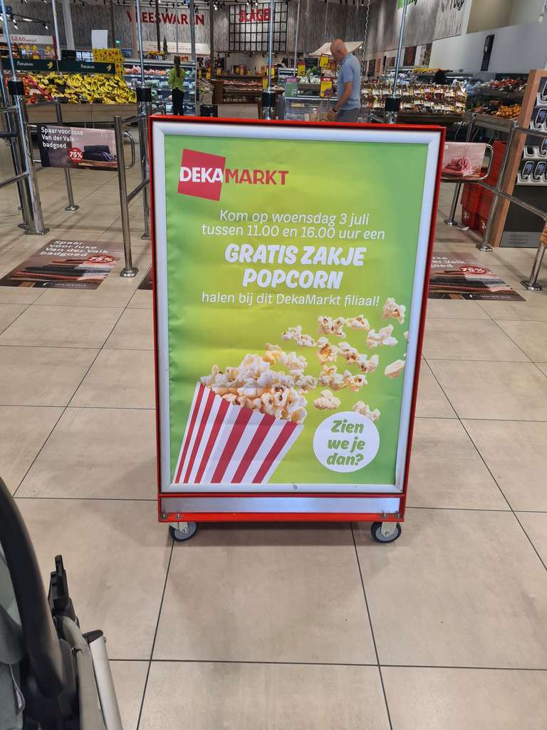 Gratis Popcorn Dekamarkt Amersfoort woensdag 3 juli
